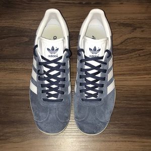 Navy blue adidas gazelles
